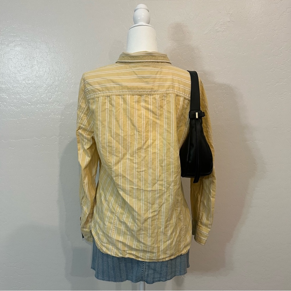 2000’s prep Tommy Hilfiger yellow striped button-up - Picture 2 of 5